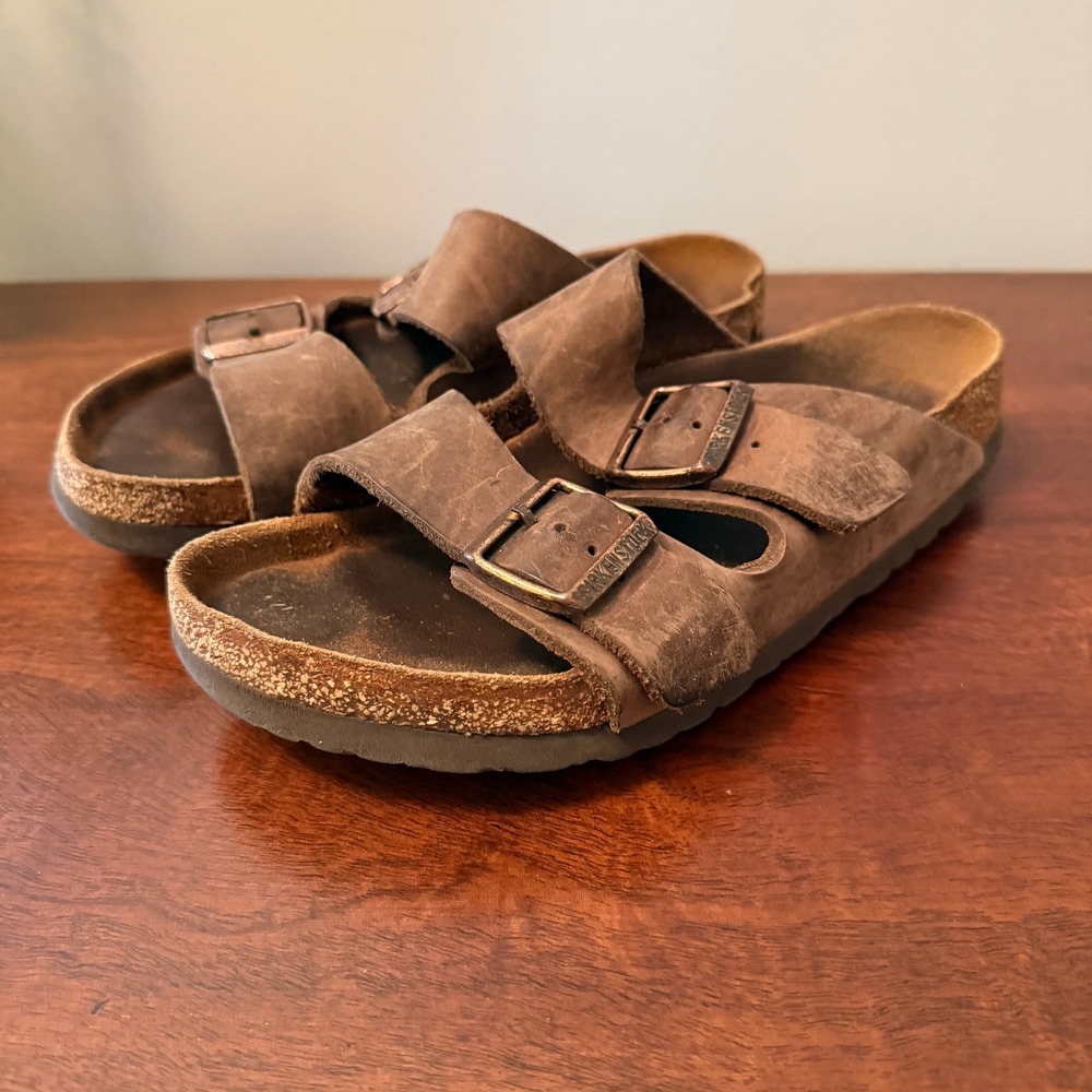 Birkenstock Arizona Tobacco Oiled Leather Sandals Size 39